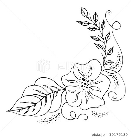 Engraved hand drawn abstract orchid. Retro flowers Engraved hand drawn abstract orchid. Retro flowers 59176189