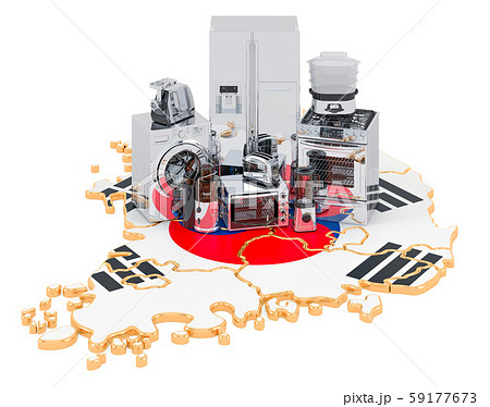 Household appliance on the map of South Korea Household appliance on the map of South Korea 59177673