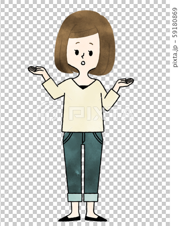 女性-比較・選択-水彩 女性-比較・選択-水彩 59180869