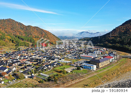 朝来市の町並みの空撮 朝来市の町並みの空撮 59180934