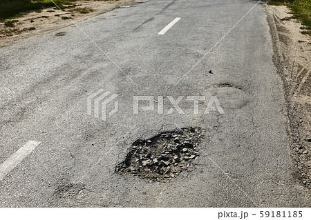 Potholes on the road Potholes on the road 59181185