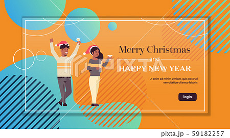 couple drinking champagne merry christmas and happy new year holiday celebration eve party concept 59182257