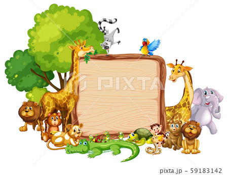 Border template design with cute animals 59183142