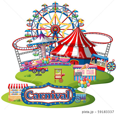 Fun fair theme park on isolated background 59183337
