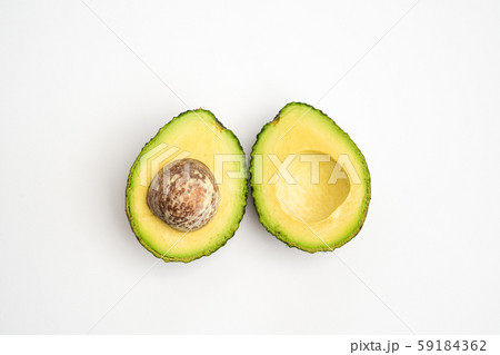 Avocado Fresh green  In white background - in a basket 59184362