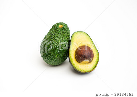 Avocado Fresh green  In white background - in a basket 59184363