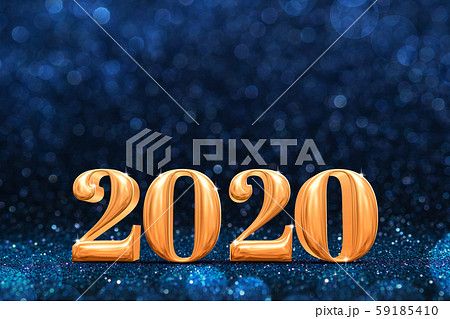 2020 golden new years 3d rendering at abstract 59185410