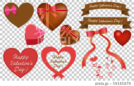 Valentine heart ribbon cut material illustration Valentine heart ribbon cut material illustration 59185879