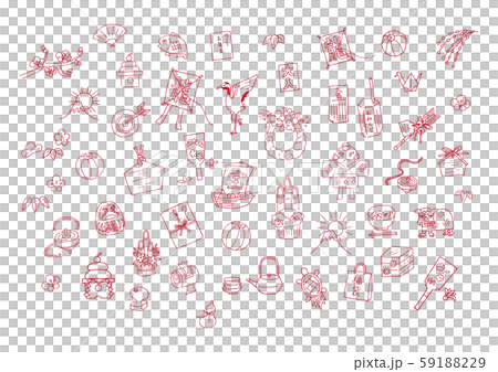 New Year's card material set 59188229