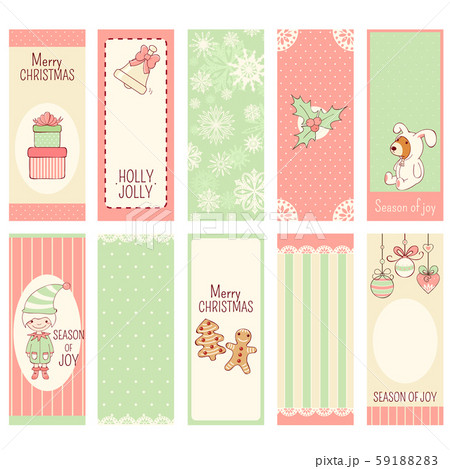 Set of Christmas vertical gift tag, card, badge, 59188283