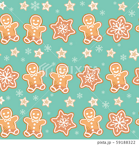 クリスマスのパターン素材 アイシングクッキーなど のイラスト素材 5912