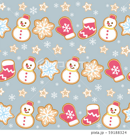 クリスマスのパターン素材 アイシングクッキーなど のイラスト素材 5914
