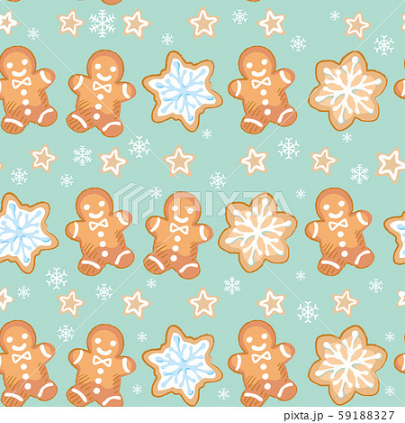 クリスマスのパターン素材 アイシングクッキーなど のイラスト素材 5917