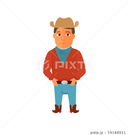 Cartoon cowboy character on white background. Vector Cartoon cowboy character on white background. Vector 59188931