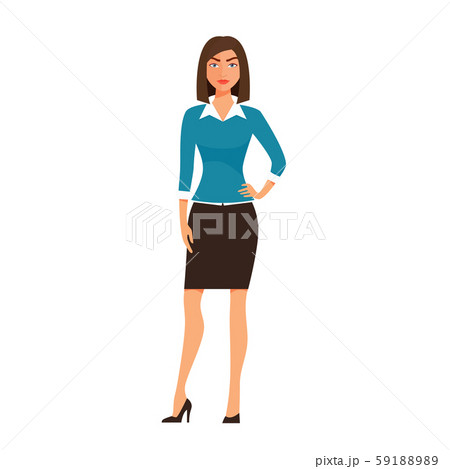 Cartoon business Woman Character isolated on white Background. Vector 59188989
