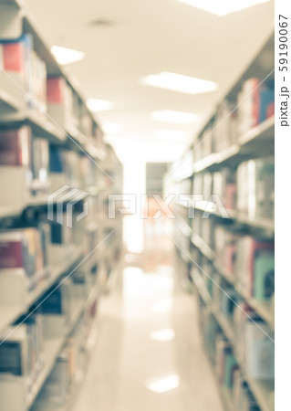 Blur school library or study room with book shelves for education background 59190067