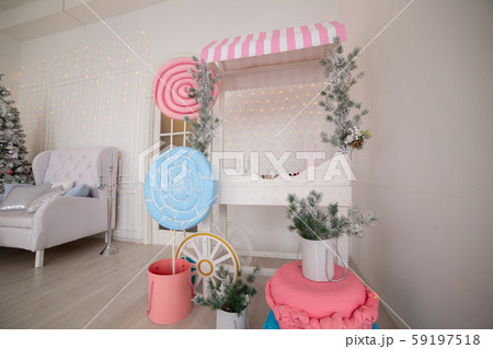 Beautiful New Year's interior of the studio. New 59197518