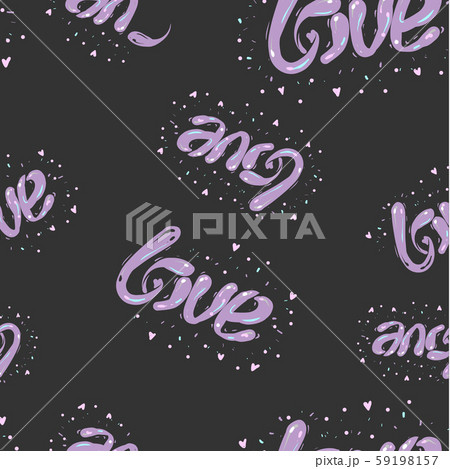 Black and purple hand drawn seamless love pattern, Valentine day design 59198157