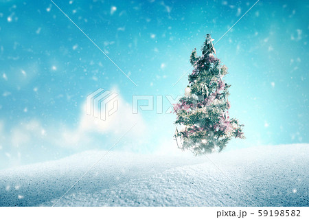 Decorated Christmas tree with colorful lights Decorated Christmas tree with colorful lights 59198582