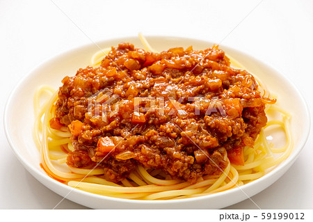 スパゲティ ミートソース。(白皿･白バック) 59199012