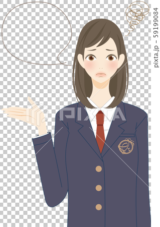 Dissatisfied high school girl comment speech balloon copy space negative 59199084