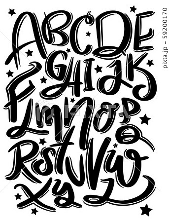 Hand drawn typeface set . Brush painted characters Hand drawn typeface set . Brush painted characters 59200170