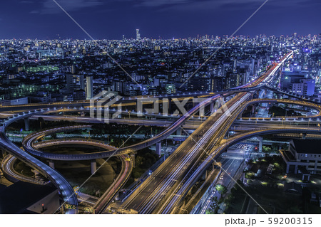 東大阪ジャンクションの写真素材 東大阪ジャンクションの写真素材