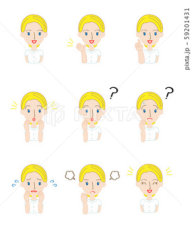 外国人医療スタッフのイラストセット 欧米人のイラスト素材