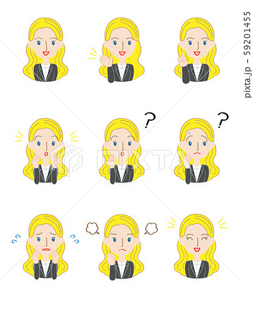 外国人女性　英会話講師　スーツ　イラスト 59201455
