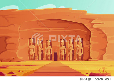 Ancient Egypt, Abu Simbel Small Temple, cartoon 59201891