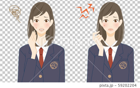 Acne, a high school girl who suffers from skin problems, beauty, facial cleansing, skin care method Acne, a high school girl who suffers from skin problems, beauty, facial cleansing, skin care method 59202204