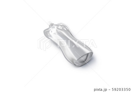 Blank silver soft bottle with cap mock up lying, 59203350