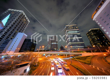 日本の東京都市景観 赤坂見附陸橋などを望む(夜景)・厳戒警備・閑散とする都心部=10月20日撮影 日本の東京都市景観 赤坂見附陸橋などを望む(夜景)・厳戒警備・閑散とする都心部=10月20日撮影 59203981