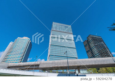 日本の東京都市景観 赤坂見附陸橋周辺の高層ビルなどを望む 日本の東京都市景観 赤坂見附陸橋周辺の高層ビルなどを望む 59204270