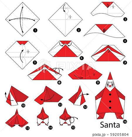Step By Step Instructions How To Make Origami A Bag. Royalty Free SVG,  Cliparts, Vectors, and Stock Illustration. Image 60420306.