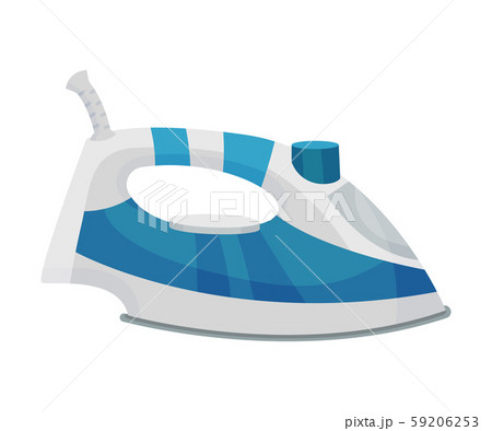 White with blue modern iron. Vector illustration on a white background. White with blue modern iron. Vector illustration on a white background. 59206253