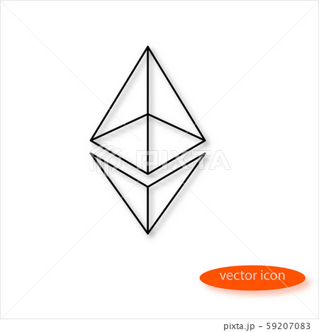 Ethereum cryptocurrency symbol in thin line 59207083