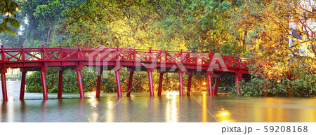 iconic red bridge in Hanoi, Vietnam 59208168