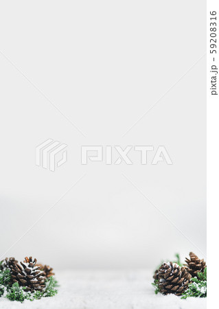 Christmas - Pine cones and branches On the snow Christmas - Pine cones and branches On the snow 59208316