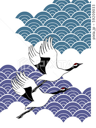 つるをモチーフに和紋様をあしらった和柄カットのイラスト素材