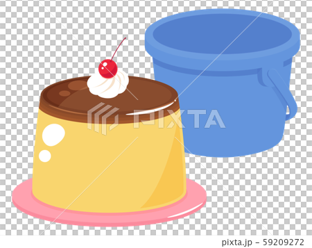 Illustration of bucket pudding with cherries 59209272