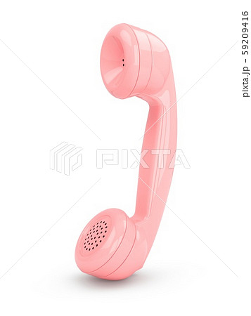 3D rendering pink vintage phone isolated on white background 3D rendering pink vintage phone isolated on white background 59209416