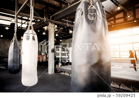 Punching bag in stadium. Punching bag in stadium. 59209425