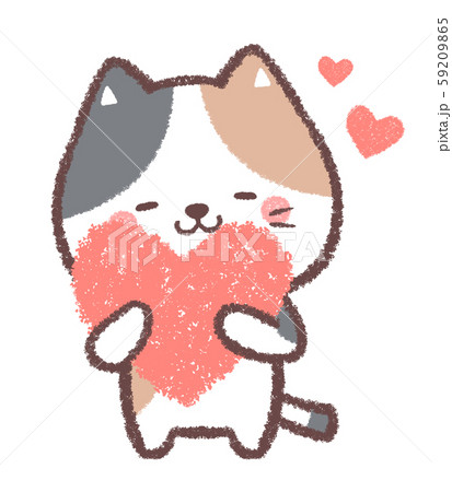 三毛ネコ幸せのイラスト素材