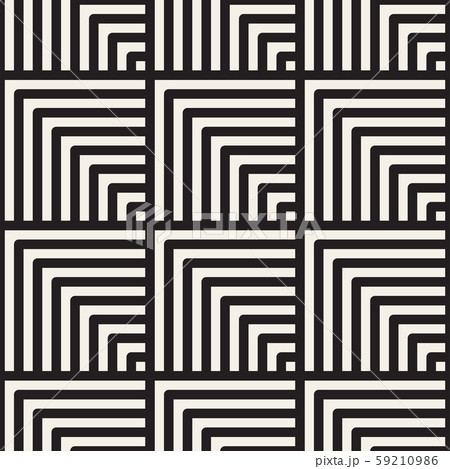 Vector seamless pattern. Geometric striped ornament. Simple linear lattice background. 59210986