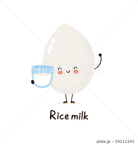 Cute happy smiling plant based rice milk 59211342
