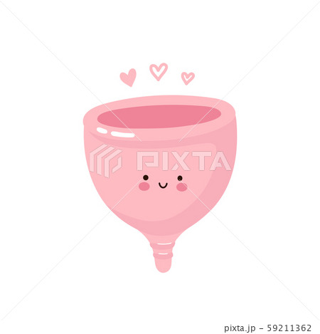 Cute happy smiling menstrual cup. Cute happy smiling menstrual cup. 59211362