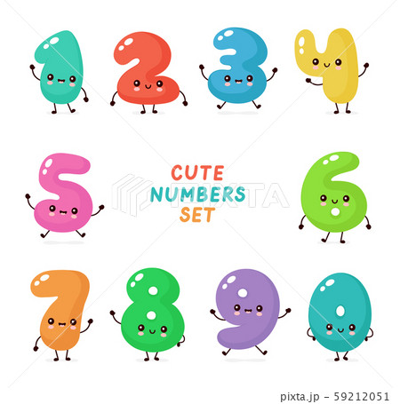 Cute smiling happy numbers set collection Cute smiling happy numbers set collection 59212051