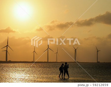 台湾・台中市・夕方の高美湿地 Gaomei Wetlands, Taichung, Taiwan 59212659