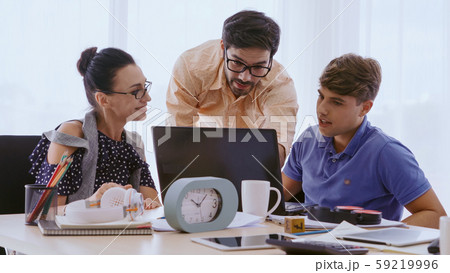 Group meeting of creative business people office. 59219996
